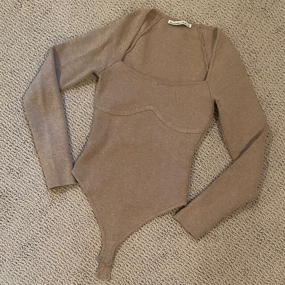 Abercrombie brown Long Sleeve Bodysuit